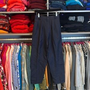 Giorgio Saint’ Angelo navy linen blend wide leg 4 pocket trousers size 8